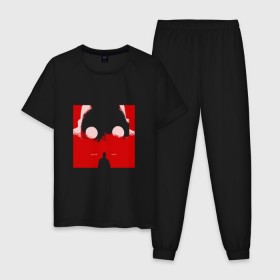 Мужская пижама хлопок с принтом Крот в Петрозаводске, 100% хлопок | брюки и футболка прямого кроя, без карманов, на брюках мягкая резинка на поясе и по низу штанин
 | rap | дмитрий кузнецов | рэп | рэпер | хаски