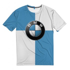 Мужская футболка 3D с принтом BMW в Петрозаводске, 100% полиэфир | прямой крой, круглый вырез горловины, длина до линии бедер | Тематика изображения на принте: auto | bmw | авто | автомобиль | бмв | бэха | машина