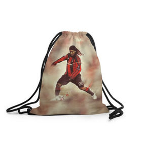 Рюкзак-мешок 3D с принтом Ronaldinho в Петрозаводске, 100% полиэстер | плотность ткани — 200 г/м2, размер — 35 х 45 см; лямки — толстые шнурки, застежка на шнуровке, без карманов и подкладки | ronaldinho | роналдиньо | роналдинью | рональдиньо