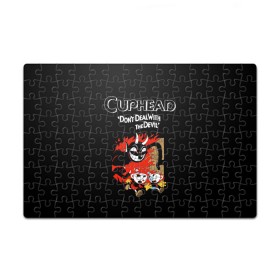 Пазл магнитный 126 элементов с принтом Cuphead в Петрозаводске, полимерный материал с магнитным слоем | 126 деталей, размер изделия —  180*270 мм | cuphead | капхед | компьтерная игра