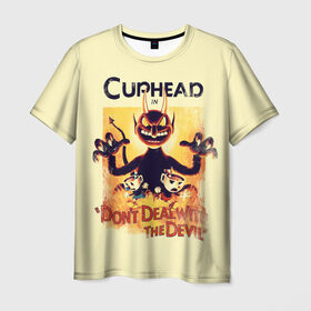 Мужская футболка 3D с принтом Cuphead в Петрозаводске, 100% полиэфир | прямой крой, круглый вырез горловины, длина до линии бедер | Тематика изображения на принте: cuphead | капхед | компьтерная игра
