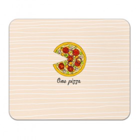 Коврик прямоугольный с принтом One love, One pizza в Петрозаводске, натуральный каучук | размер 230 х 185 мм; запечатка лицевой стороны | 14 февраля | love | pizza | valentine | любовь