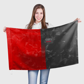 Флаг 3D с принтом AUDI SPORT в Петрозаводске, 100% полиэстер | плотность ткани — 95 г/м2, размер — 67 х 109 см. Принт наносится с одной стороны | ауди | машины
