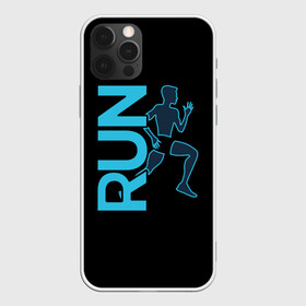 Чехол для iPhone 12 Pro Max с принтом RUN в Петрозаводске, Силикон |  | бег | зал | здоровья | сила | синий | спорт | темный | человек