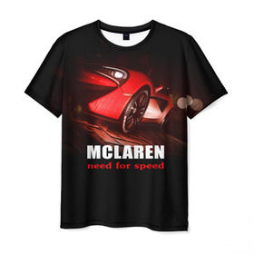 Мужская футболка 3D с принтом McLaren - жажда скорости в Петрозаводске, 100% полиэфир | прямой крой, круглый вырез горловины, длина до линии бедер | Тематика изображения на принте: auto | mclaren 570s | авто | автомобиль | машина | суперкар | тачка