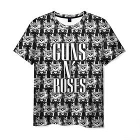 Мужская футболка 3D с принтом Guns n roses в Петрозаводске, 100% полиэфир | прямой крой, круглый вырез горловины, длина до линии бедер | guns n roses | gunsnroses | ганз н роус | ганзес роус | ганзесроус | ганзнроус | дафф маккаган | диззи рид | мелисса риз | ричард фортус | рок | слэш | франк феррер | эксл роуз