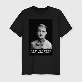 Мужская футболка премиум с принтом Lil Peep - 109 в Петрозаводске, 92% хлопок, 8% лайкра | приталенный силуэт, круглый вырез ворота, длина до линии бедра, короткий рукав | lil peep | лил пип | маленький пип