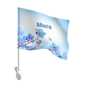 Флаг для автомобиля с принтом Алиса в Петрозаводске, 100% полиэстер | Размер: 30*21 см | flower | name | spring | алиса | букет | весна | имена | имя | природа | узор | цветочный | цветы