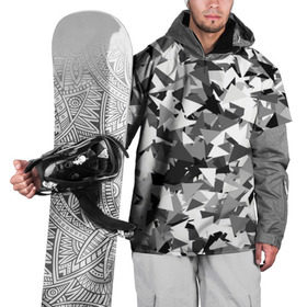 Накидка на куртку 3D с принтом Городской серый камуфляж в Петрозаводске, 100% полиэстер |  | армия | геометрический | геометрия | маскировка | милитари | паттерн | текстура | треугольники | чернобелый