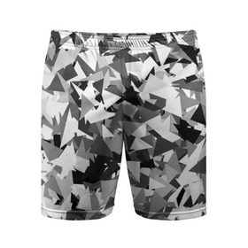 Мужские шорты 3D спортивные с принтом Городской серый камуфляж в Петрозаводске,  |  | армия | геометрический | геометрия | маскировка | милитари | паттерн | текстура | треугольники | чернобелый