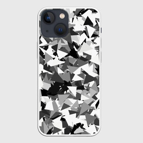 Чехол для iPhone 13 mini с принтом Городской серый камуфляж в Петрозаводске,  |  | армия | геометрический | геометрия | маскировка | милитари | паттерн | текстура | треугольники | чернобелый