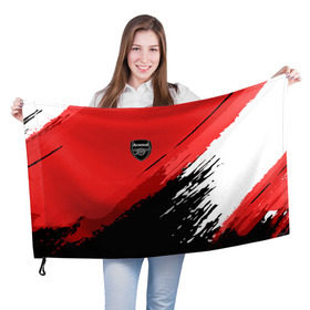 Флаг 3D с принтом Arsenal 2018 Original в Петрозаводске, 100% полиэстер | плотность ткани — 95 г/м2, размер — 67 х 109 см. Принт наносится с одной стороны | football | soccer | арсенал