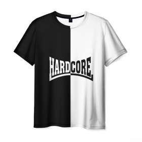 Мужская футболка 3D с принтом Hardcore в Петрозаводске, 100% полиэфир | прямой крой, круглый вырез горловины, длина до линии бедер | hard core | hardcor | hardcore | быстрый | жанр | жёсткий | метал | музыка | музыкальный | музыки | олдскул | панк | радикальный | рок | рэп | техно | треш | тяжелый | хард кор