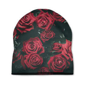 Шапка 3D с принтом Цветы Розы в Петрозаводске, 100% полиэстер | универсальный размер, печать по всей поверхности изделия | 8 | день | женский | женский день | красная | любовь | марта | роза | розы | цветы