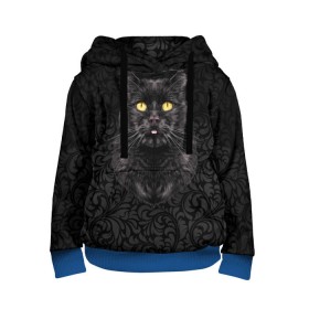 Детская толстовка 3D с принтом Чёрный котик в Петрозаводске, 100% полиэстер | двухслойный капюшон со шнурком для регулировки, мягкие манжеты на рукавах и по низу толстовки, спереди карман-кенгуру с мягким внутренним слоем | Тематика изображения на принте: кошка | чёрная