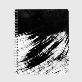 Тетрадь с принтом abstraction black&white в Петрозаводске, 100% бумага | 48 листов, плотность листов — 60 г/м2, плотность картонной обложки — 250 г/м2. Листы скреплены сбоку удобной пружинной спиралью. Уголки страниц и обложки скругленные. Цвет линий — светло-серый
 | abstraction | watercolor | абстракция красок | акварель | брызги красок | живопись | краска | потертость красок | размытые краски | текстуры | черно белый | яркие | яркие краски