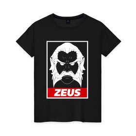 Женская футболка хлопок с принтом ZEUS в Петрозаводске, 100% хлопок | прямой крой, круглый вырез горловины, длина до линии бедер, слегка спущенное плечо | 