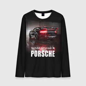 Мужской лонгслив 3D с принтом Porsche GTstreet R в Петрозаводске, 100% полиэстер | длинные рукава, круглый вырез горловины, полуприлегающий силуэт | auto | porsche 911 | turbo s | авто | автомобиль | машина | спорткар | суперкар | тачка