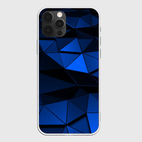 Чехол для iPhone 12 Pro Max с принтом Blue abstraction collection в Петрозаводске, Силикон |  | abstraction | geometry | polygon | абстракция | геометрия | грань | краски | кубик | кубики | линии | мозаика | полигон | разноцветные | ребро | текстура | тени | узор