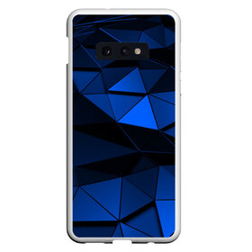 Чехол для Samsung S10E с принтом Blue abstraction collection в Петрозаводске, Силикон | Область печати: задняя сторона чехла, без боковых панелей | abstraction | geometry | polygon | абстракция | геометрия | грань | краски | кубик | кубики | линии | мозаика | полигон | разноцветные | ребро | текстура | тени | узор