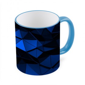 Кружка 3D с принтом Blue abstraction collection в Петрозаводске, керамика | ёмкость 330 мл | abstraction | geometry | polygon | абстракция | геометрия | грань | краски | кубик | кубики | линии | мозаика | полигон | разноцветные | ребро | текстура | тени | узор