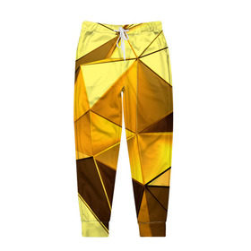 Мужские брюки 3D с принтом Gold texture в Петрозаводске, 100% полиэстер | манжеты по низу, эластичный пояс регулируется шнурком, по бокам два кармана без застежек, внутренняя часть кармана из мелкой сетки | 