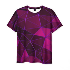 Мужская футболка 3D с принтом Mosaic fashion в Петрозаводске, 100% полиэфир | прямой крой, круглый вырез горловины, длина до линии бедер | abstraction | geometry | polygon | абстракция | геометрия | грань | краски | кубик | кубики | линии | мозаика | полигон | разноцветные | ребро | текстура | тени | узор