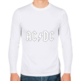 Мужской лонгслив хлопок с принтом AC/DC в Петрозаводске, 100% хлопок |  | ac dc | acdc | high voltage | ангус | металл | рок | фсвс | эй си ди си | эйсидиси | янг