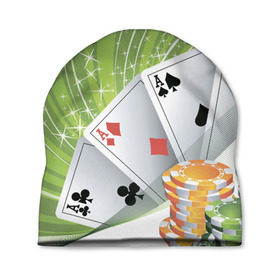 Шапка 3D с принтом Покер Старс в Петрозаводске, 100% полиэстер | универсальный размер, печать по всей поверхности изделия | игра | казино | каре | карты | роял | сет | стрит | туз | удача | флеш | фул | хаус