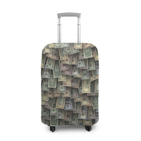 Чехол для чемодана 3D с принтом Доллары США в Петрозаводске, 86% полиэфир, 14% спандекс | двустороннее нанесение принта, прорези для ручек и колес | dollar | forex | usa | банкноты | богатство | валюта | деньги | доллар | купюры | паттрен | трейдер | чешуя
