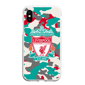 Чехол для iPhone XS Max матовый с принтом FC Liverpool в Петрозаводске, Силикон | Область печати: задняя сторона чехла, без боковых панелей | england | football | liverpool fc | logo | sport | англия | арт | камуфляж | ливерпуль | лига | лого | милитари | спорт | текстура | фк | футбол | футбольный клуб | эмблема