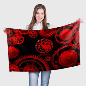 Флаг 3D с принтом Targaryen Эвелина в Петрозаводске, 100% полиэстер | плотность ткани — 95 г/м2, размер — 67 х 109 см. Принт наносится с одной стороны | 