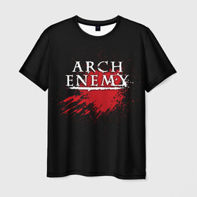 Мужская футболка 3D с принтом Arch Enemy в Петрозаводске, 100% полиэфир | прямой крой, круглый вырез горловины, длина до линии бедер | Тематика изображения на принте: arch enemy | band | blood | metal | music | rock | атрибутика | группа | кровь | метал | музыка | рок
