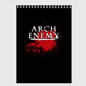 Скетчбук с принтом Arch Enemy в Петрозаводске, 100% бумага
 | 48 листов, плотность листов — 100 г/м2, плотность картонной обложки — 250 г/м2. Листы скреплены сверху удобной пружинной спиралью | arch enemy | band | blood | metal | music | rock | атрибутика | группа | кровь | метал | музыка | рок