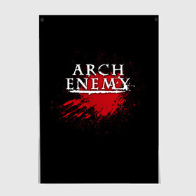 Постер с принтом Arch Enemy в Петрозаводске, 100% бумага
 | бумага, плотность 150 мг. Матовая, но за счет высокого коэффициента гладкости имеет небольшой блеск и дает на свету блики, но в отличии от глянцевой бумаги не покрыта лаком | arch enemy | band | blood | metal | music | rock | атрибутика | группа | кровь | метал | музыка | рок