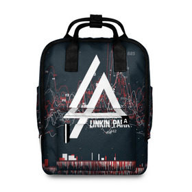 Женский рюкзак 3D с принтом Linkin Park Music в Петрозаводске, 100% полиэстер | лямки с регулируемой длиной, сверху ручки, чтобы рюкзак нести как сумку. Основное отделение закрывается на молнию, как и внешний карман. Внутри два дополнительных кармана, один из которых закрывается на молнию. По бокам два дополнительных кармашка, куда поместится маленькая бутылочка
 | linkin park | logo | music | pop | rock | usa | альтернатива | америка | металл | музыка | музыкальный | поп | рок | честер беннингтон