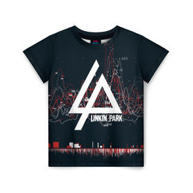 Детская футболка 3D с принтом Linkin Park Music в Петрозаводске, 100% гипоаллергенный полиэфир | прямой крой, круглый вырез горловины, длина до линии бедер, чуть спущенное плечо, ткань немного тянется | linkin park | logo | music | pop | rock | usa | альтернатива | америка | металл | музыка | музыкальный | поп | рок | честер беннингтон