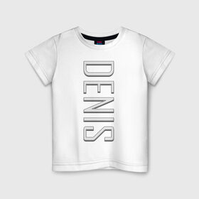 Детская футболка хлопок с принтом Denis-art в Петрозаводске, 100% хлопок | круглый вырез горловины, полуприлегающий силуэт, длина до линии бедер | art | denis | denis art | name | name denis | денис | имена | имя | имя денис
