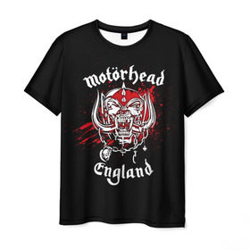 Мужская футболка 3D с принтом Motorhead в Петрозаводске, 100% полиэфир | прямой крой, круглый вырез горловины, длина до линии бедер | Тематика изображения на принте: band | blood | metal | motorhead | music | rock | атрибутика | группа | кровь | метал | музыка | рок