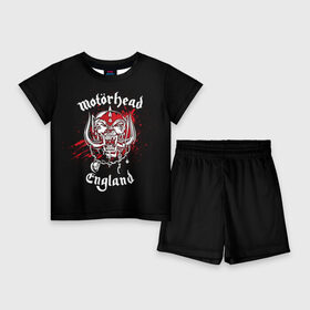 Детский костюм с шортами 3D с принтом Motorhead в Петрозаводске,  |  | band | blood | metal | motorhead | music | rock | атрибутика | группа | кровь | метал | музыка | рок
