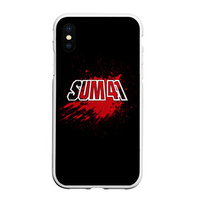 Чехол для iPhone XS Max матовый с принтом Sum 41 в Петрозаводске, Силикон | Область печати: задняя сторона чехла, без боковых панелей | band | blood | metal | music | rock | sum 41 | атрибутика | группа | кровь | метал | музыка | рок