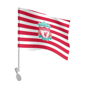 Флаг для автомобиля с принтом FC Liverpool в Петрозаводске, 100% полиэстер | Размер: 30*21 см | england | football | liverpool fc | англия | ливерпуль | лого | фк | футбол | футбольный клуб