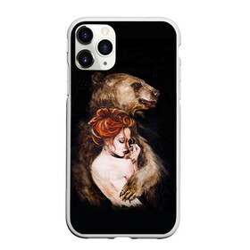 Чехол для iPhone 11 Pro Max матовый с принтом Defender в Петрозаводске, Силикон |  | bear | calm | defender | ginger | ginger hair | girl | protection | девушка | животные | защита | медведь | рыжая