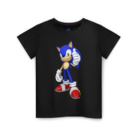 Детская футболка хлопок с принтом Modern Sonic в Петрозаводске, 100% хлопок | круглый вырез горловины, полуприлегающий силуэт, длина до линии бедер | sonic | соник