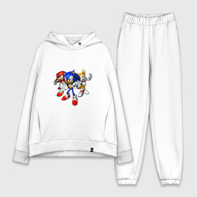 Женский костюм хлопок Oversize с принтом Sonic, Tails  Knuckles в Петрозаводске,  |  | наклз | наклс | соник | тейлз | тейлс