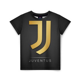 Детская футболка 3D с принтом Juventus Gold Edition в Петрозаводске, 100% гипоаллергенный полиэфир | прямой крой, круглый вырез горловины, длина до линии бедер, чуть спущенное плечо, ткань немного тянется | champions | italy | jeep | juventus | league | италия | лига | чемпионов | ювентус