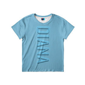 Детская футболка 3D с принтом Diana-azure в Петрозаводске, 100% гипоаллергенный полиэфир | прямой крой, круглый вырез горловины, длина до линии бедер, чуть спущенное плечо, ткань немного тянется | 
