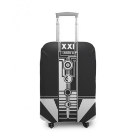 Чехол для чемодана 3D с принтом технологии XXI в Петрозаводске, 86% полиэфир, 14% спандекс | двустороннее нанесение принта, прорези для ручек и колес | 