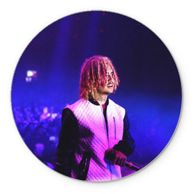 Коврик для мышки круглый с принтом Lil Pump - 102 в Петрозаводске, резина и полиэстер | круглая форма, изображение наносится на всю лицевую часть | Тематика изображения на принте: eskeetit | esskeetit | lil pump | pamp | pump | лил памп | маленький насос | насос | памп | эшкере | эшкереее | эщкэрэ