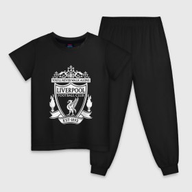 Детская пижама хлопок с принтом Liverpool FC в Петрозаводске, 100% хлопок |  брюки и футболка прямого кроя, без карманов, на брюках мягкая резинка на поясе и по низу штанин
 | england | football | liverpool fc | logo | sport | англия | ливерпуль | лига | лого | спорт | фк | футбол | футбольный клуб | эмблема